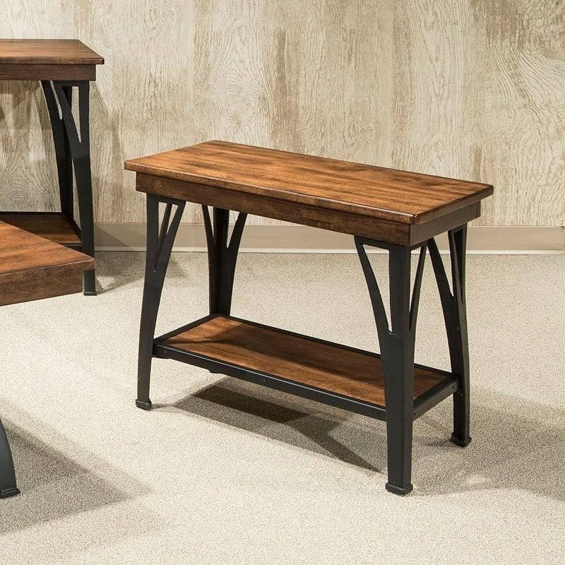 Copper Finish 1-Shelf Chairside Table T39875