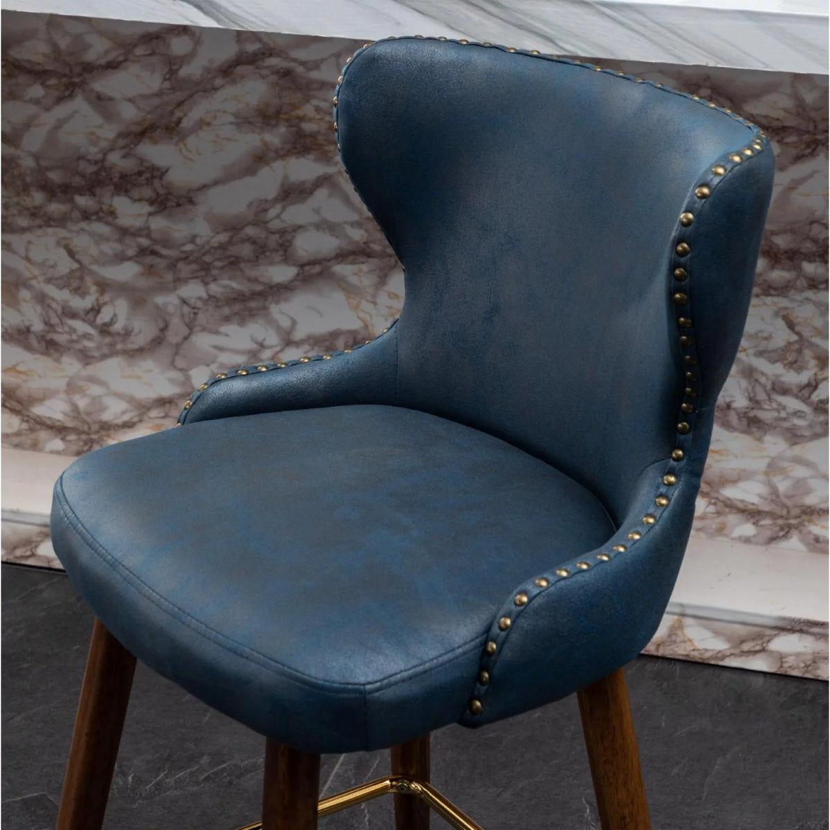 Yellow Faux Leather Counter Stool Set of 2 N5596