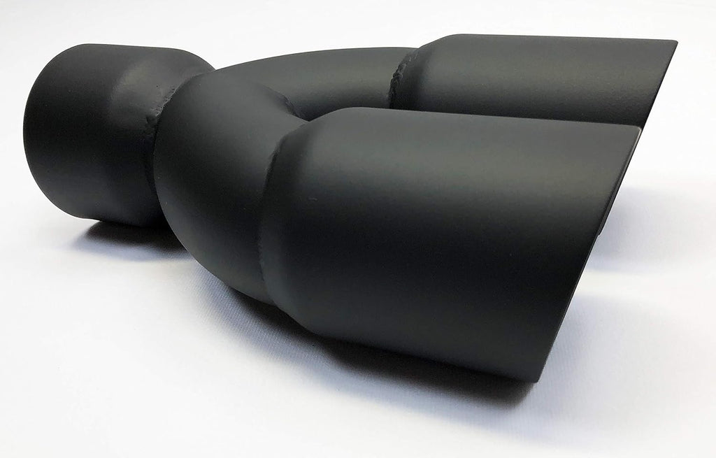 Dual 3.00" Inlet Matte Black Stainless Exhaust Tip Pack of 2 Y3775