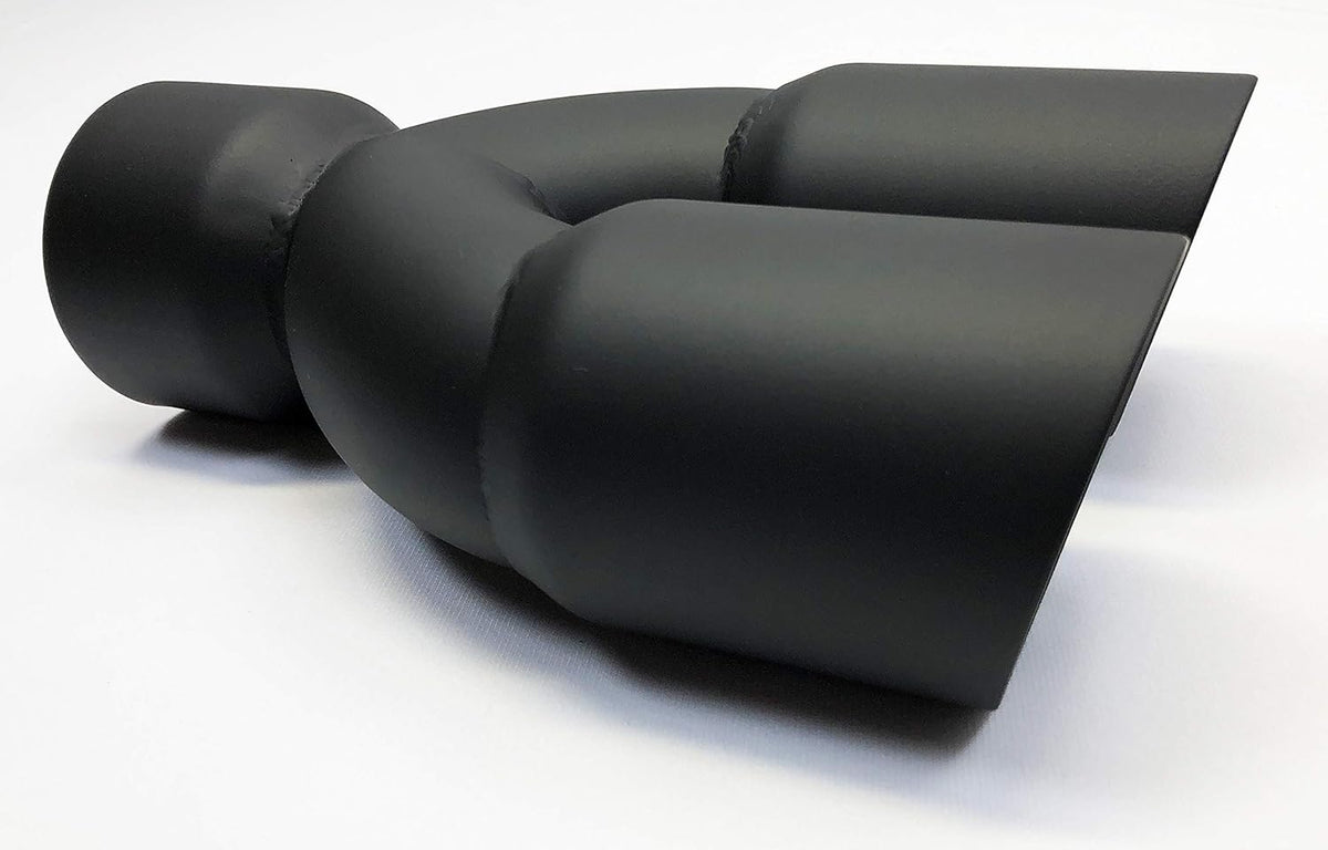 Dual 3.00" Inlet Matte Black Stainless Exhaust Tip Pack of 2 Y3775