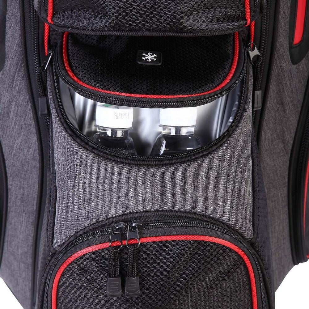 Golf Cart Bag with 14 Way Dividers Black Red L6340