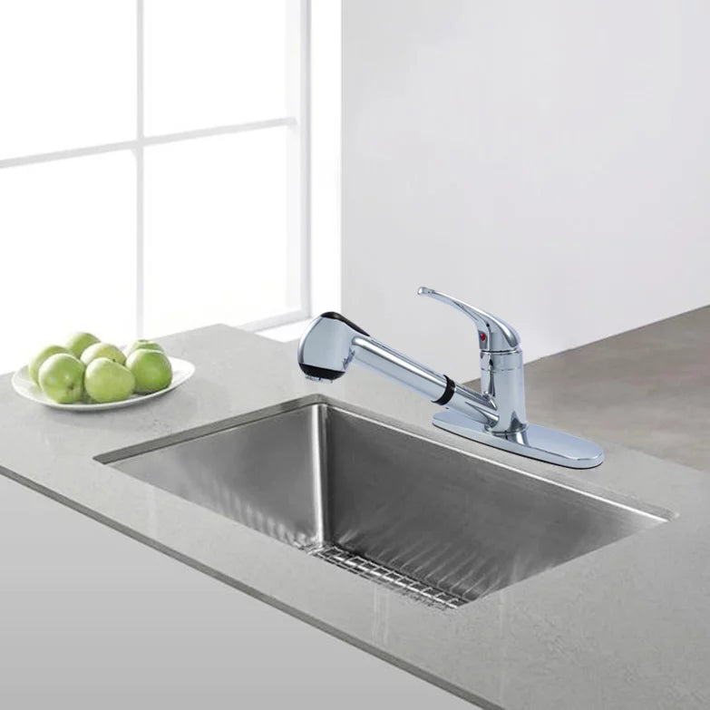 Hybrid Metal Kitchen Sink Faucet with Pull Out Sprayer E898584