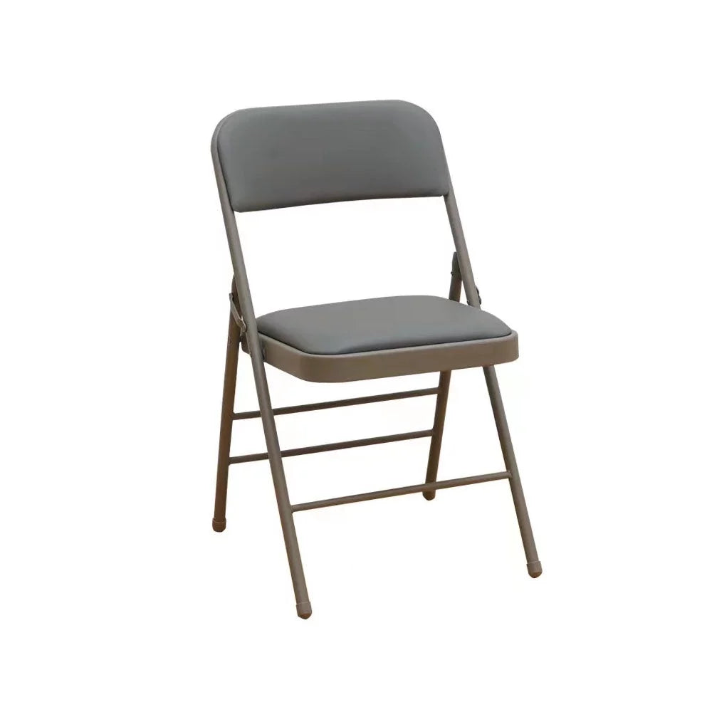 2-Pack Grey Folding Metal Chair with Backrest Padded Seats I41166