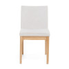 Light Beige Fabric Oak Upholstered Dining Chairs, Set of 2 X589444
