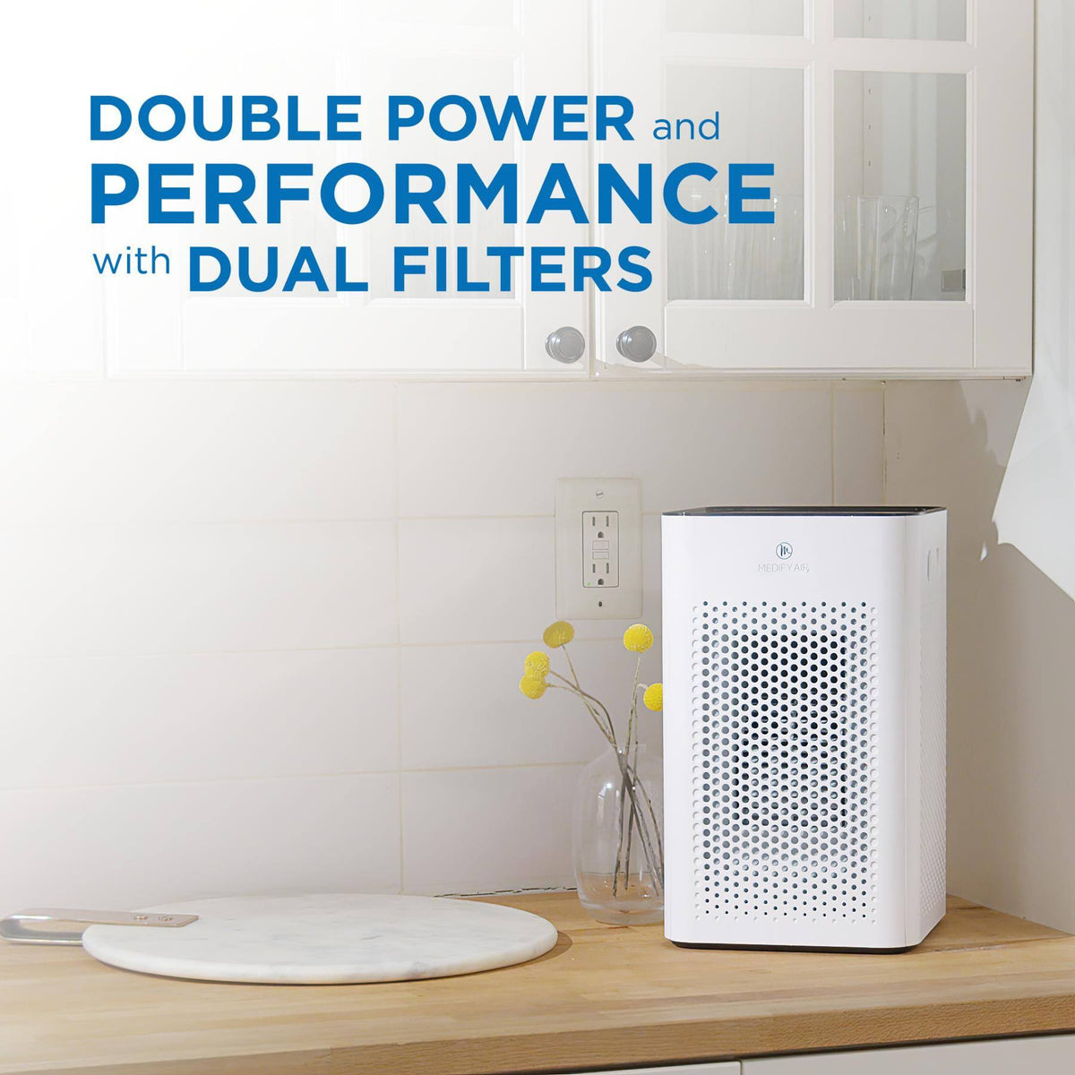 Black Table Top Air Purifier with HEPA Replacement Filters (1 Pair) L959