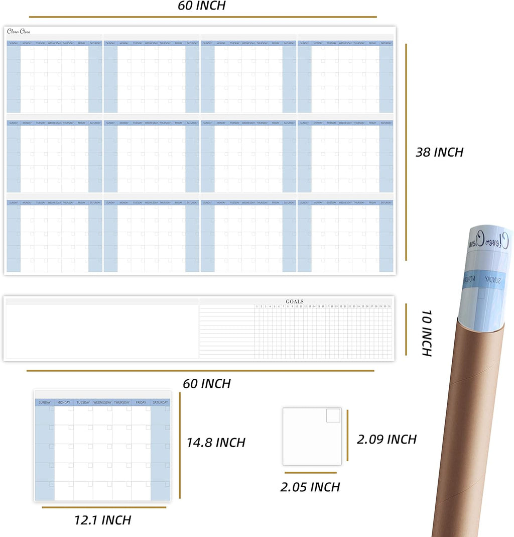 Large Dry Erase Wall Calendar 48x60 Undated Yearly Planner N428