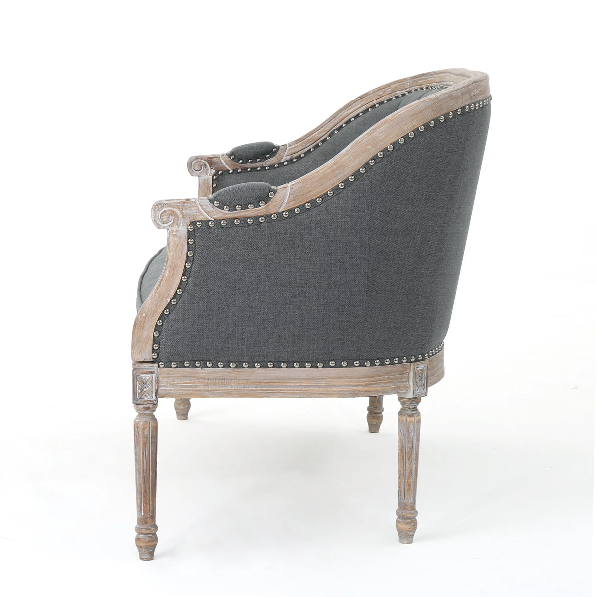 Dark Gray Fabric Loveseat P702661