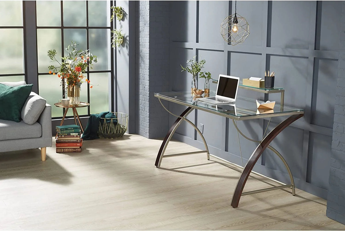55"W Glass Computer Desk T57903