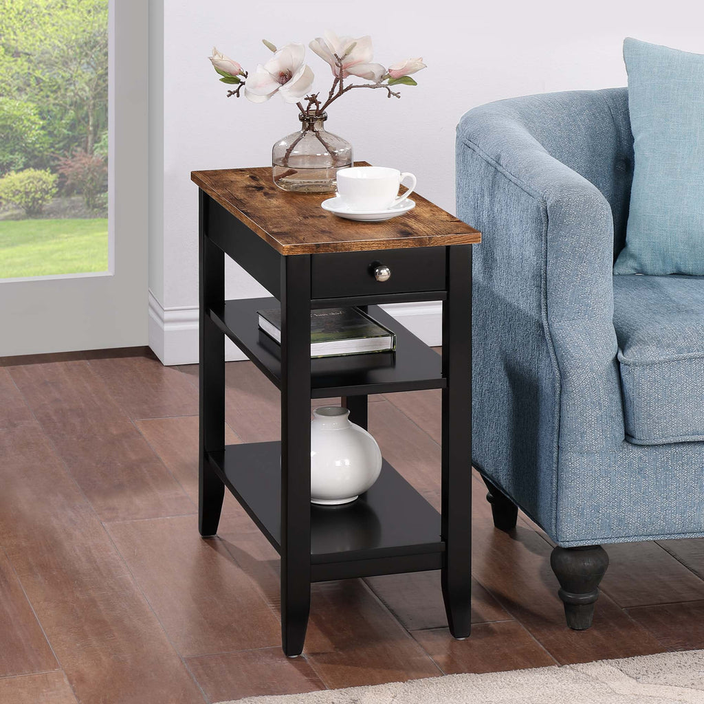 1 Drawer End Table with Shelves W240