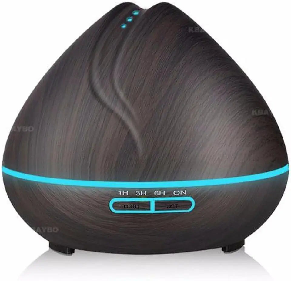 400ml Mini Ultrasonic Essential Oil Diffuser Wood Grain Cool Mist Humidifier 14 Color Lights G996317