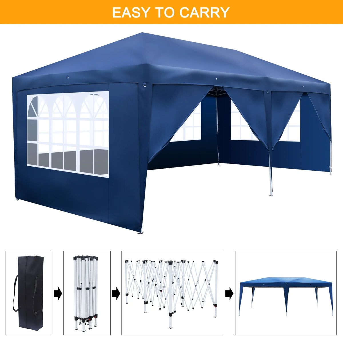10' x 20' Pop Up Canopy Tent with 4 Side Walls S5359