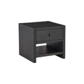 24 Inch Square Side End Table Black Wood Single Drawer K901416