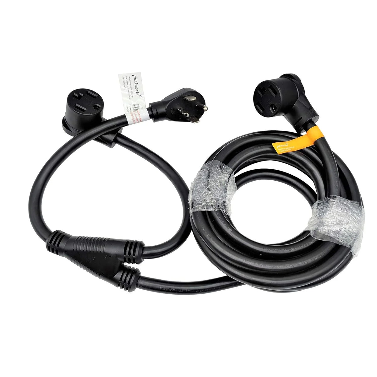 NEMA 14-30 Splitter, 14-30P Male Plug To Dual 14-30R Female Receptacle, 4-Prong 30 AMP Y Adapter Cord (20 Feet) W3248