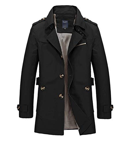 Men's Slim Notched Collar Single Breasted Cotton Jacket X948235