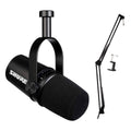 Black Podcast Microphone with Boom Arm Q370