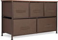 Gray/White 5-Drawer Fabric Dresser E24928