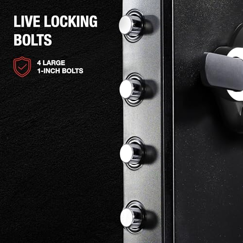 Fireproof Waterproof Steel Home Safe with Dial Combination Lock, Black Y1105