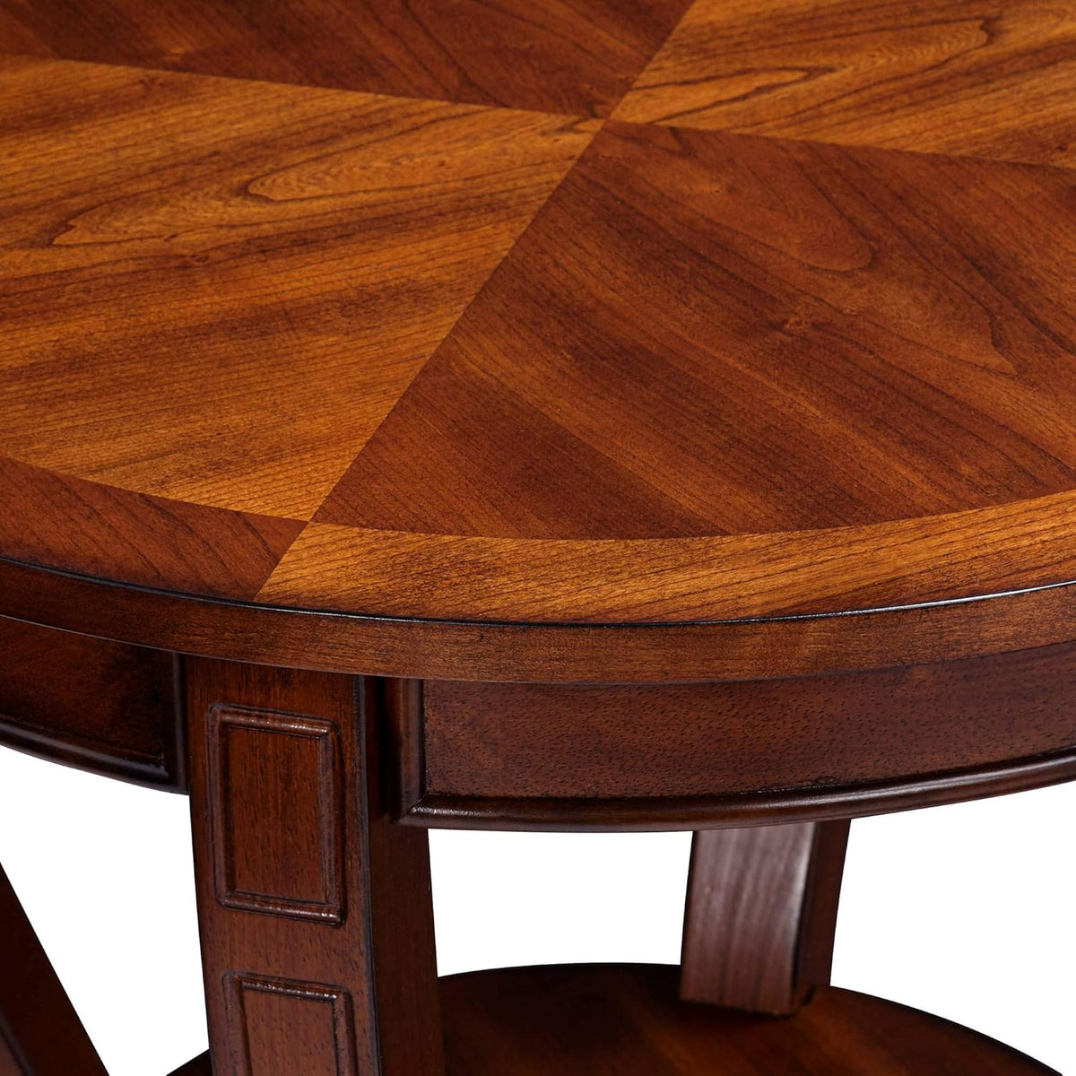 Rustic Cherry Wood Round Accent Side End Table 26" Wide Natural Grain Curving Legs R71396
