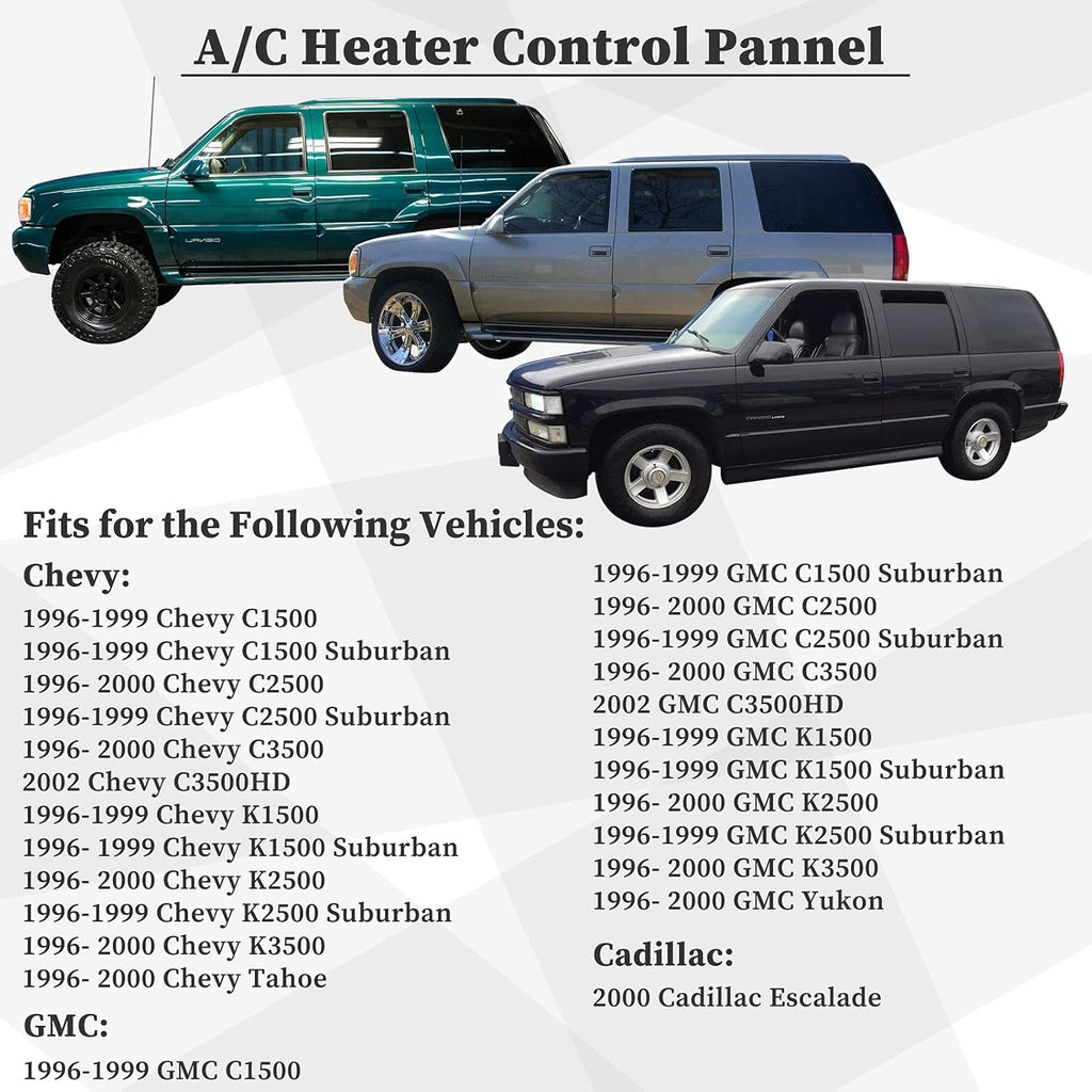 A/C Heater Climate Control Panel with Rear Defogger Pack of 2 T350