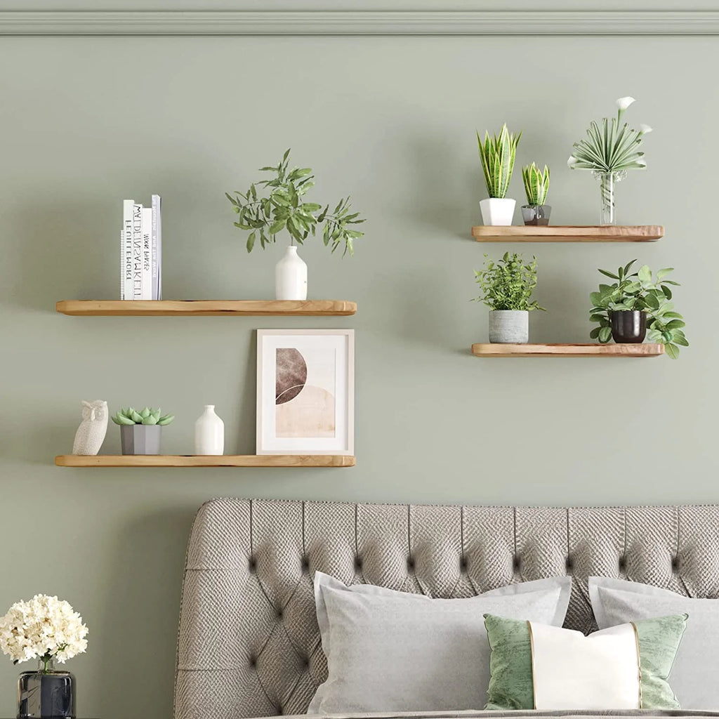 24 Inch Cedar Natural Edge Floating Shelf Set of 2 R2198