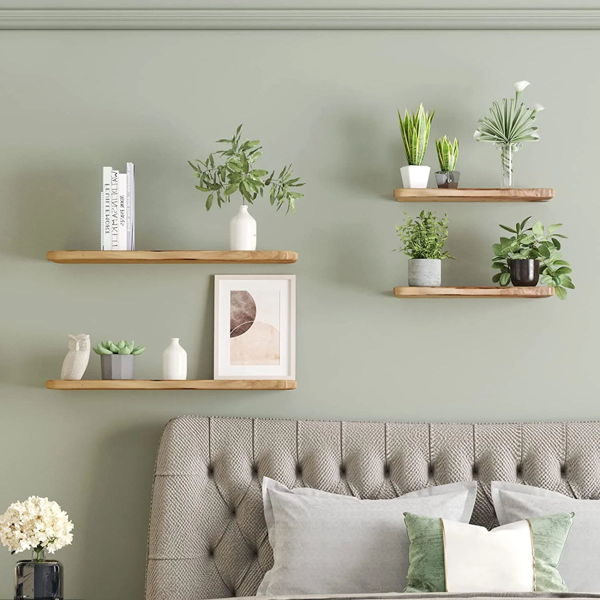 24 Inch Cedar Natural Edge Floating Shelf Set of 2 R2198