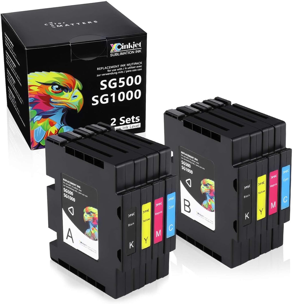 Sublimation Ink Cartridge 8-Pack for Sawgrass Virtuoso SG500 SG1000 Printer O58217