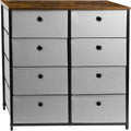 White 8 Drawer Fabric Dresser E4381