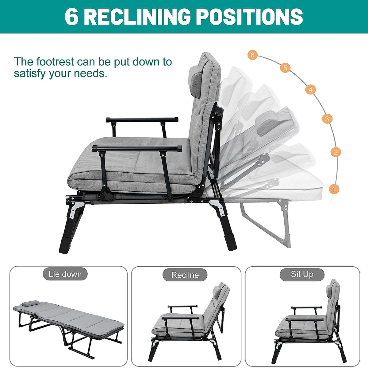 3 in 1 Folding Sofa Bed with Mattress & Pillow M821