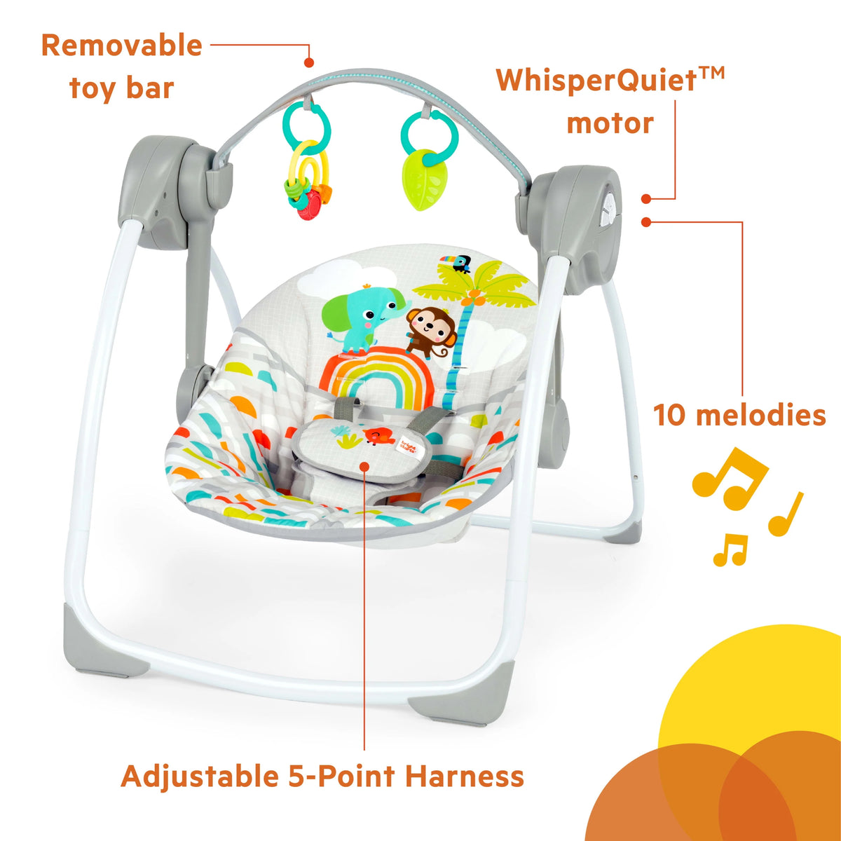 Portable Compact Baby Swing with Toys F691