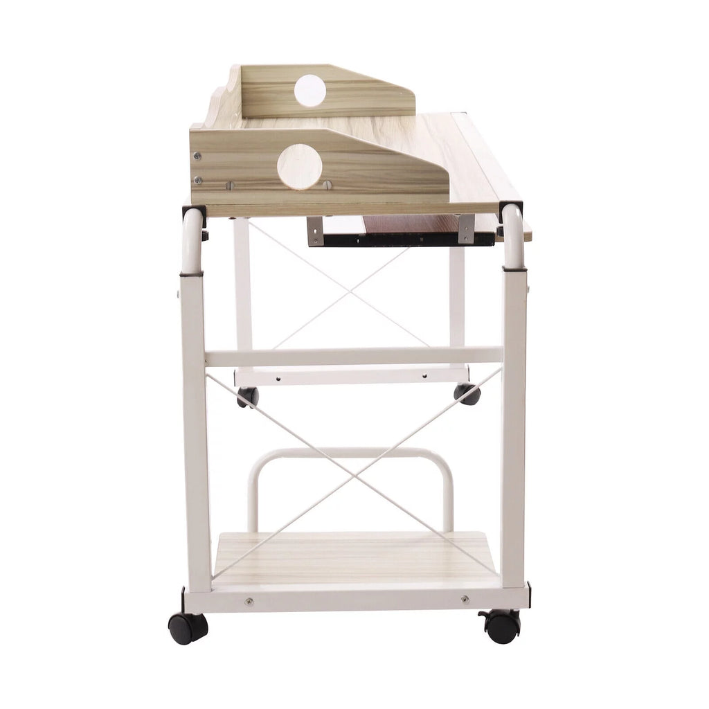 Over Bed Laptop Table Mobile Desk with Wheels Adjustable B7956