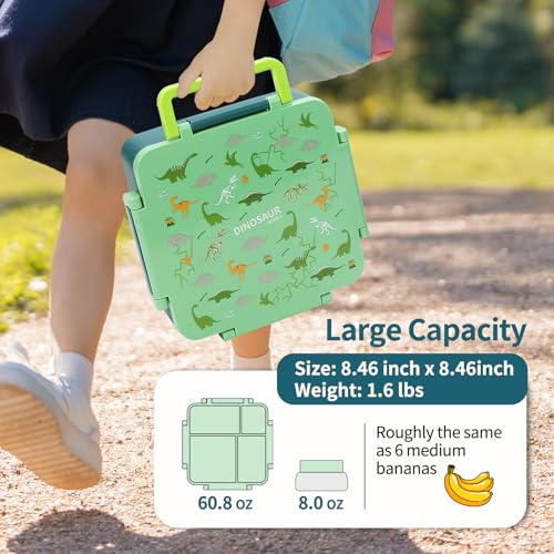 Green Insulated 4 Compartment Bento Box X50658