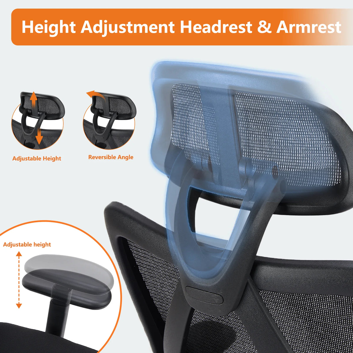 High Back Ergonomic Mesh Office Chair with Headrest O43431