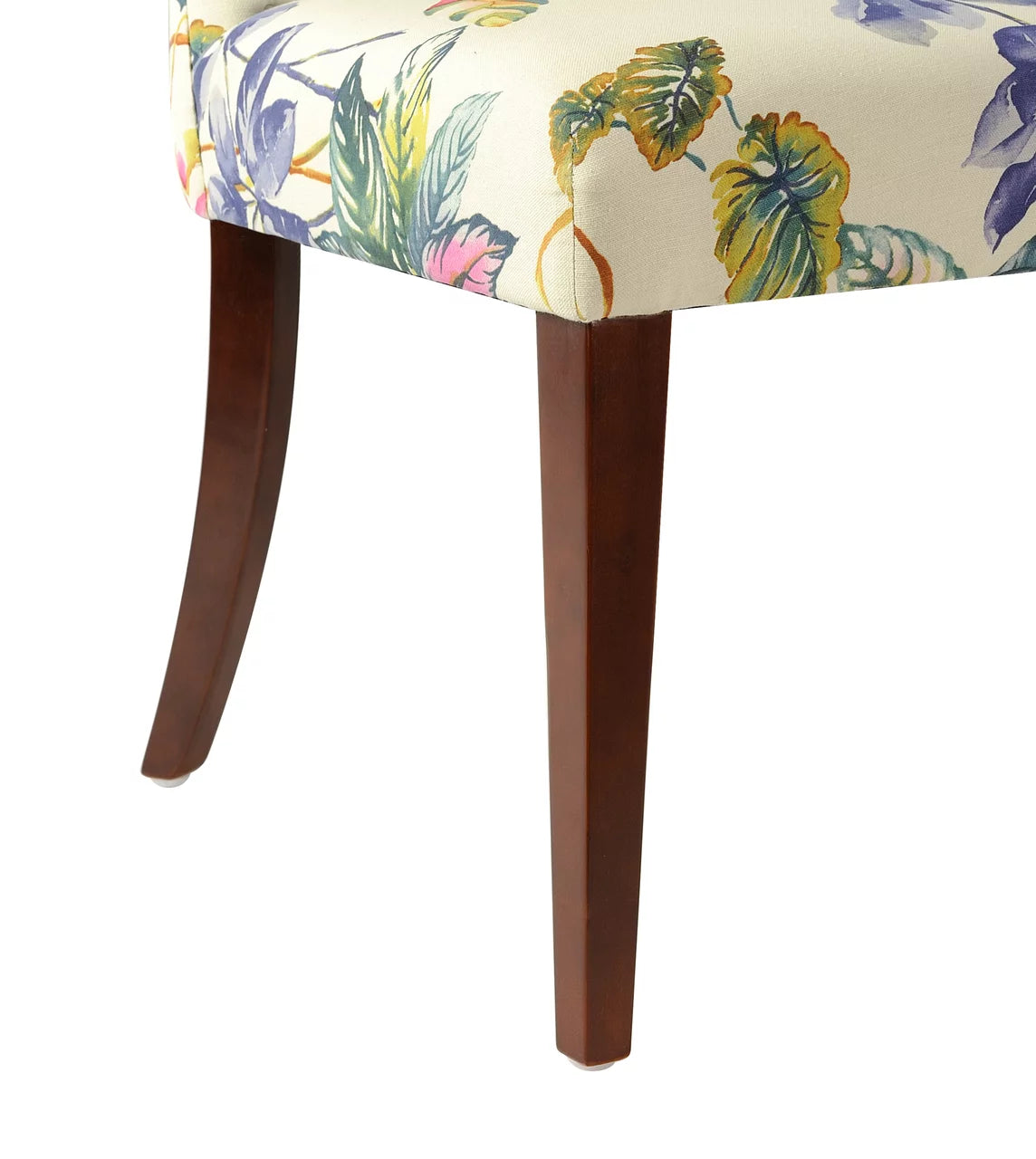 Off White Floral Fabric Accent Chair G4790