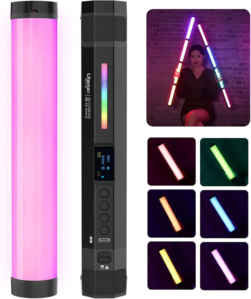 RGB Light Wand 2500-9000K Dimmable CRI 95+ Magnetic Attraction Pack of 2 G77460