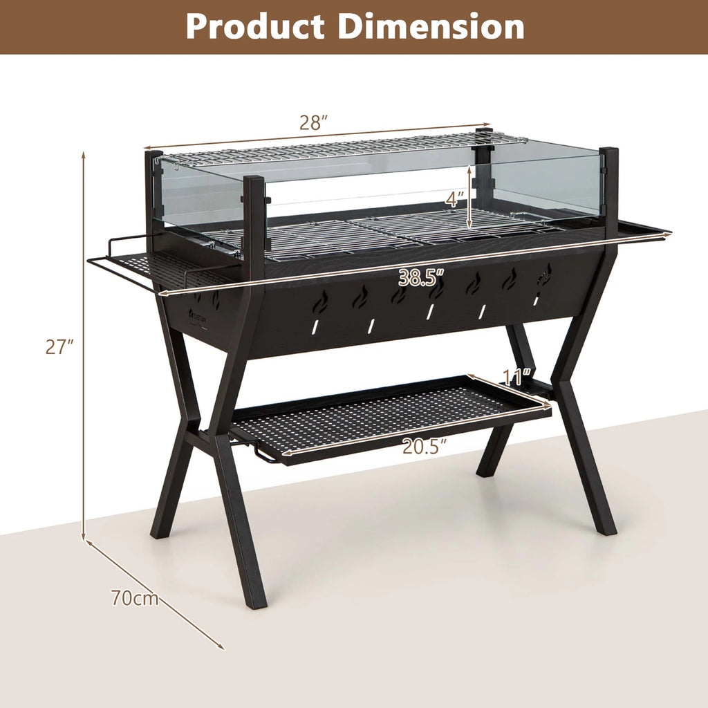 Stainless Steel Charcoal Grills with Storage Shelf Z256222