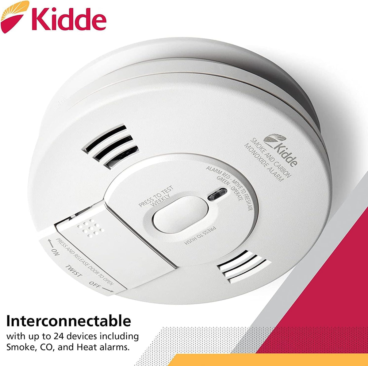 Hardwired Smoke & Carbon Monoxide Detector with Battery Backup, Pack of 2 W3981