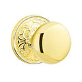 Double Dummy Door Knob with Lancaster Rose in Unlacquered Brass M871