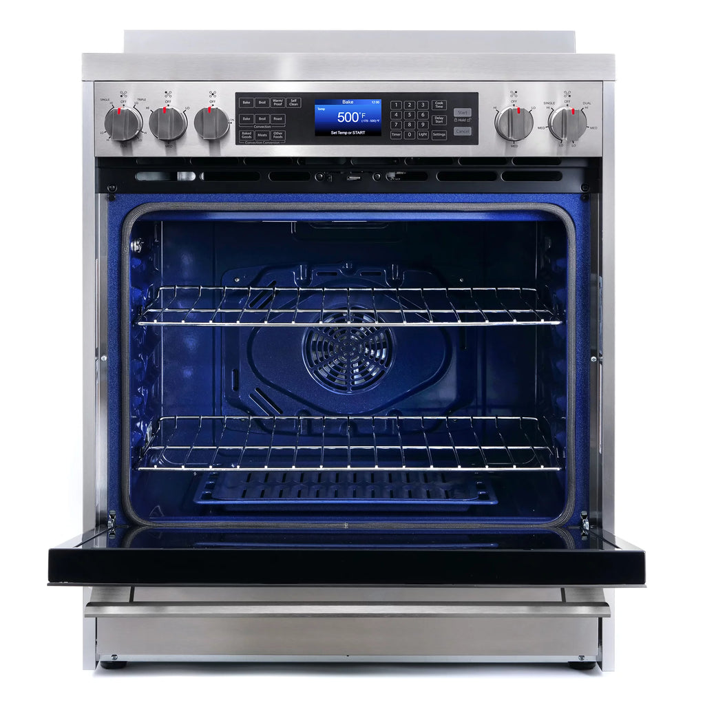 2 Piece Kitchen Appliance Bundle with 30" Electric Range and 30" Wall Mount Range Hood C4822