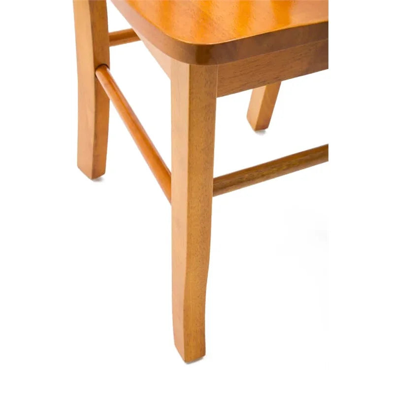 Wood Dining Chairs Set of 2 Oak Finish W755049