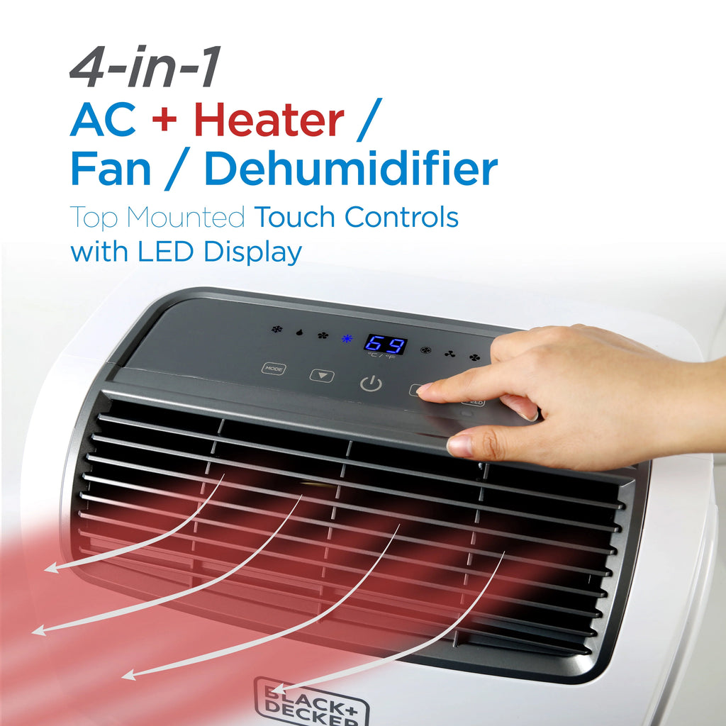 8,000 BTU Portable Air Conditioner with Remote Control, White J345