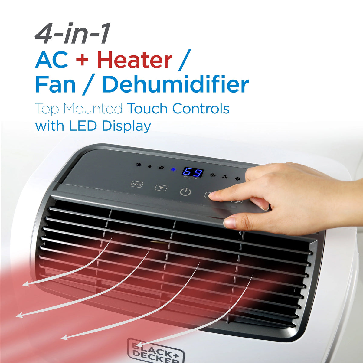 8,000 BTU Portable Air Conditioner with Remote Control, White J345