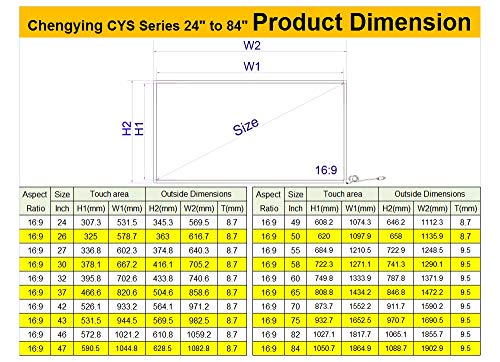 24 inch to 100 inch 10 Points Multi-Touch Infrared Touch Frame Z686