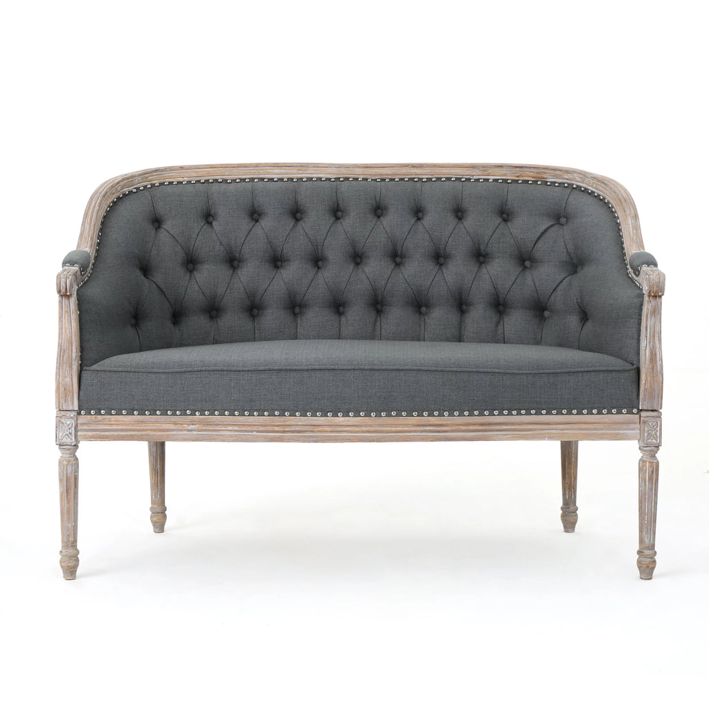 Dark Gray Fabric Loveseat P702661