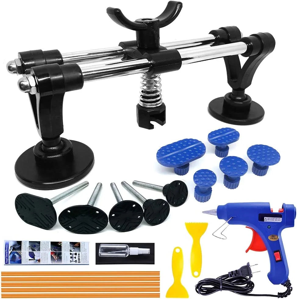 Auto Body Repair Tool Kit with Double Pole Bridge Dent Puller and Glue Set E1676