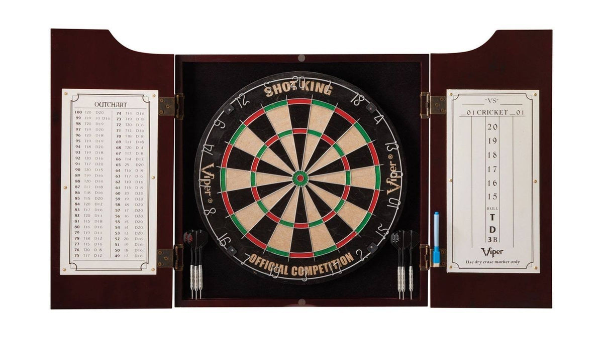 Sisal/Bristle Steel Tip Dartboard & Cabinet Bundle D3705