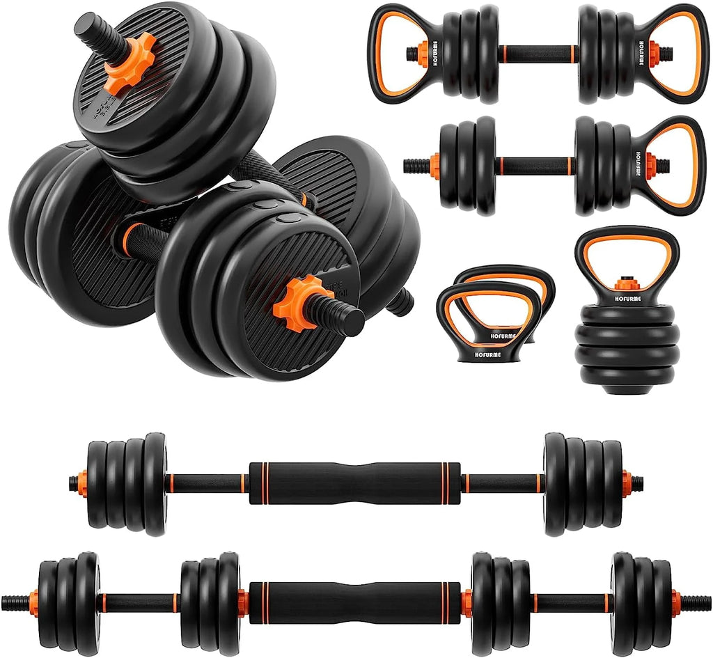 77 lbs Adjustable Dumbbell Set Black L353