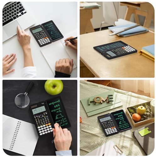 Black Rechargeable Scientific Calculator with Writing Pad and Hard Case Z71321