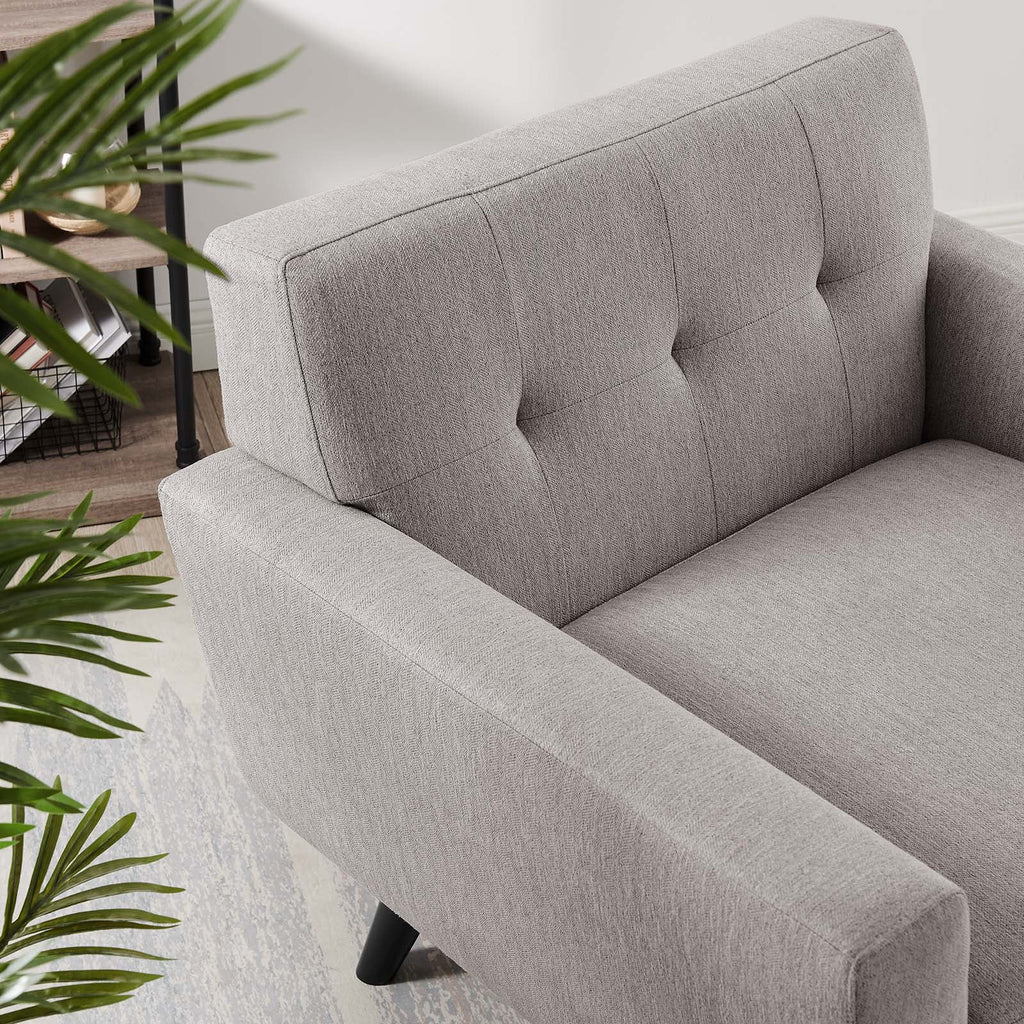 Light Gray Herringbone Fabric Armchair B67376