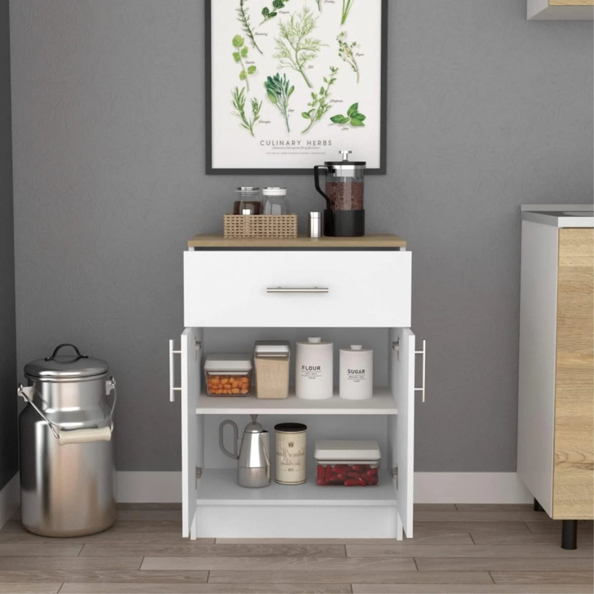 Light Oak White Kitchen Pantry Cabinet F246