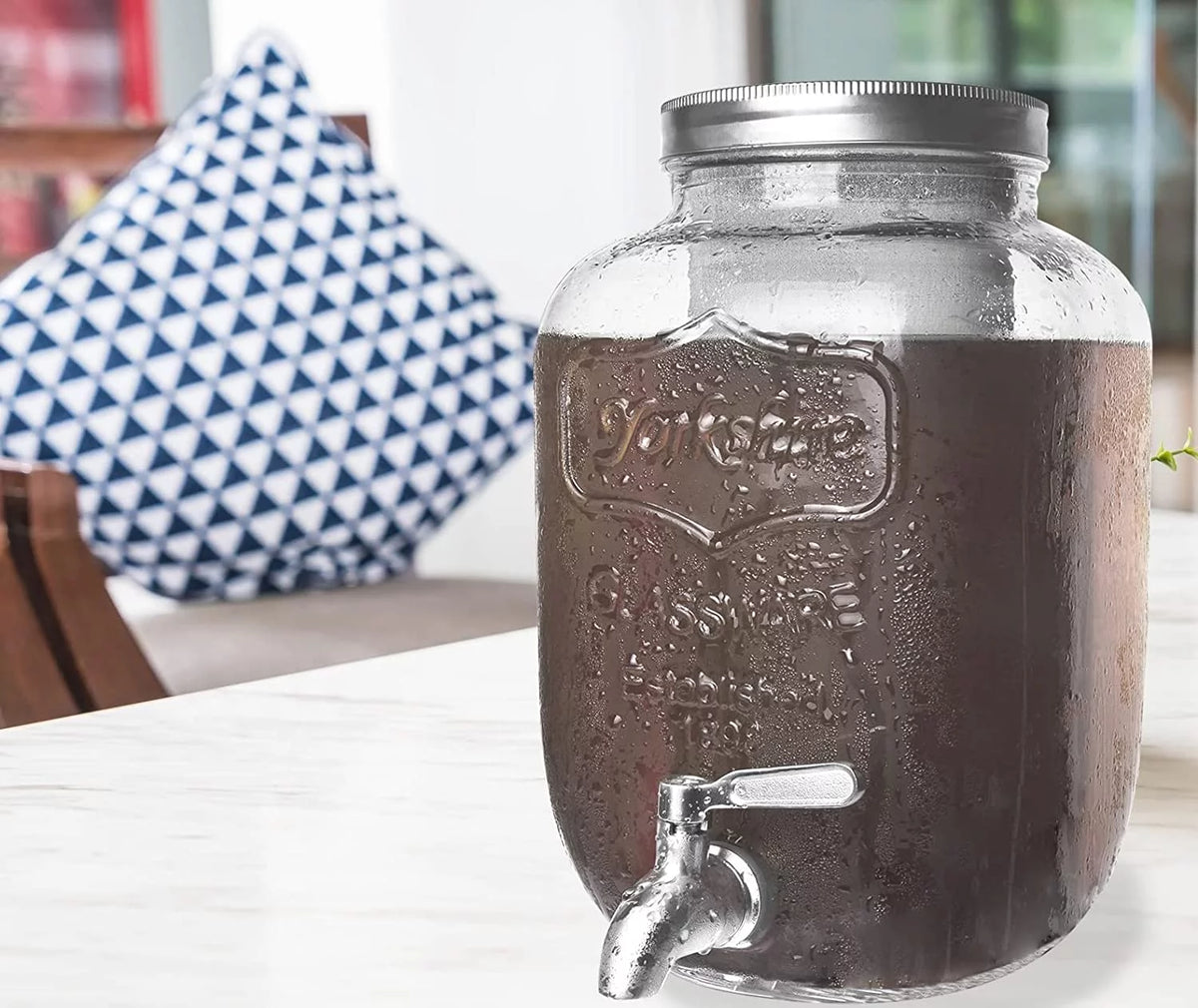 1 Gallon Cold Brew Coffee Maker with Glass Carafe & Stainless Steel Mesh Filter O5319